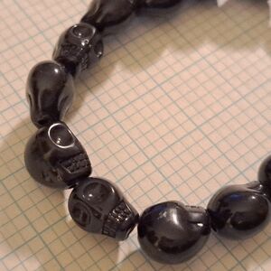 Black Skull Bead Bracelet